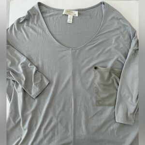 Kerisma T Luxe Pocket Tee Women’s S/M Gray, Soft Bamboo Silk Blend